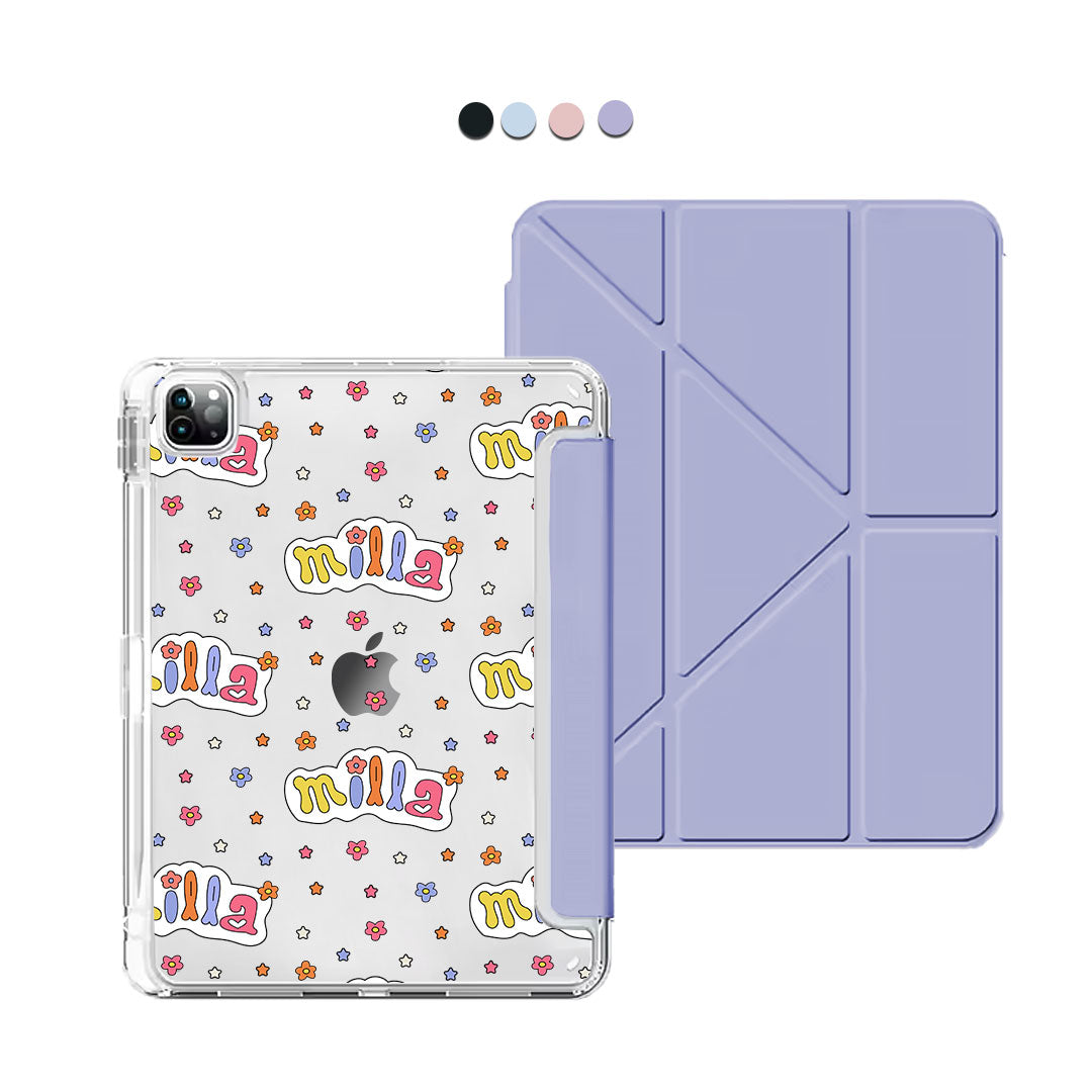 iPad / Android Tab Y-Fold Flip Cover - Adorable monogram 5.0