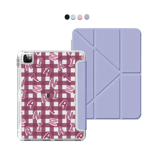 iPad / Android Tab Y-Fold Flip Cover - CUSTOM MONOGRAM 3.0 Checkered 2.0
