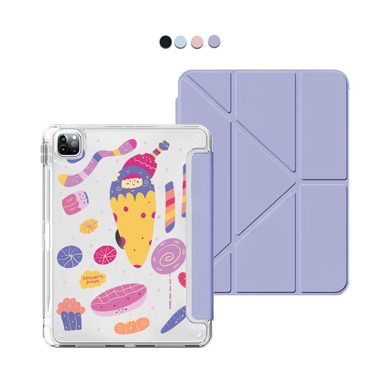 iPad / Android Tab Y-Fold Flip Cover - Dessert Doodle