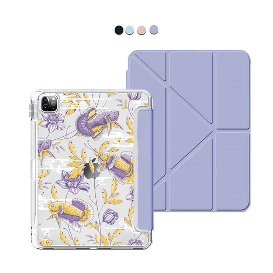 iPad / Android Tab Y-Fold Flip Cover - Fish and Floral 5.0