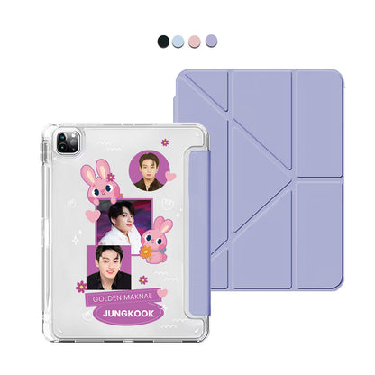 iPad / Android Tab Y-Fold Flip Cover - Face Grid Bunny
