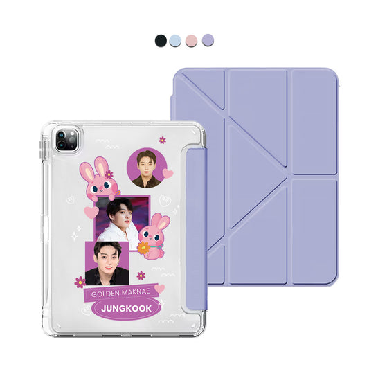 iPad / Android Tab Y-Fold Flip Cover - Face Grid Bunny