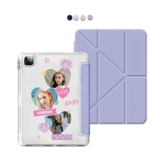 iPad / Android Tab Y-Fold Flip Cover - Face Grid Love