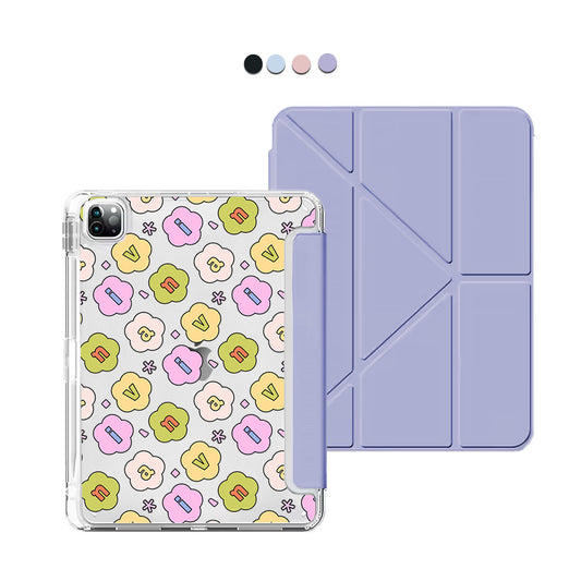 iPad / Android Tab Y-Fold Flip Cover - CUSTOM MONOGRAM 3.0 Flower Petals 1.0
