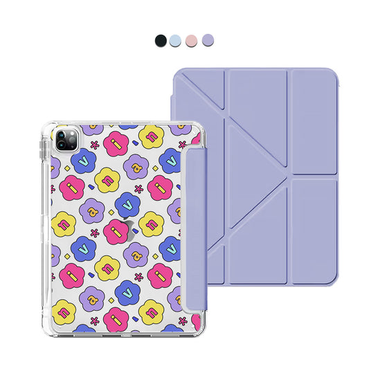 iPad / Android Tab Y-Fold Flip Cover - CUSTOM MONOGRAM 3.0 Flower Petals 2.0