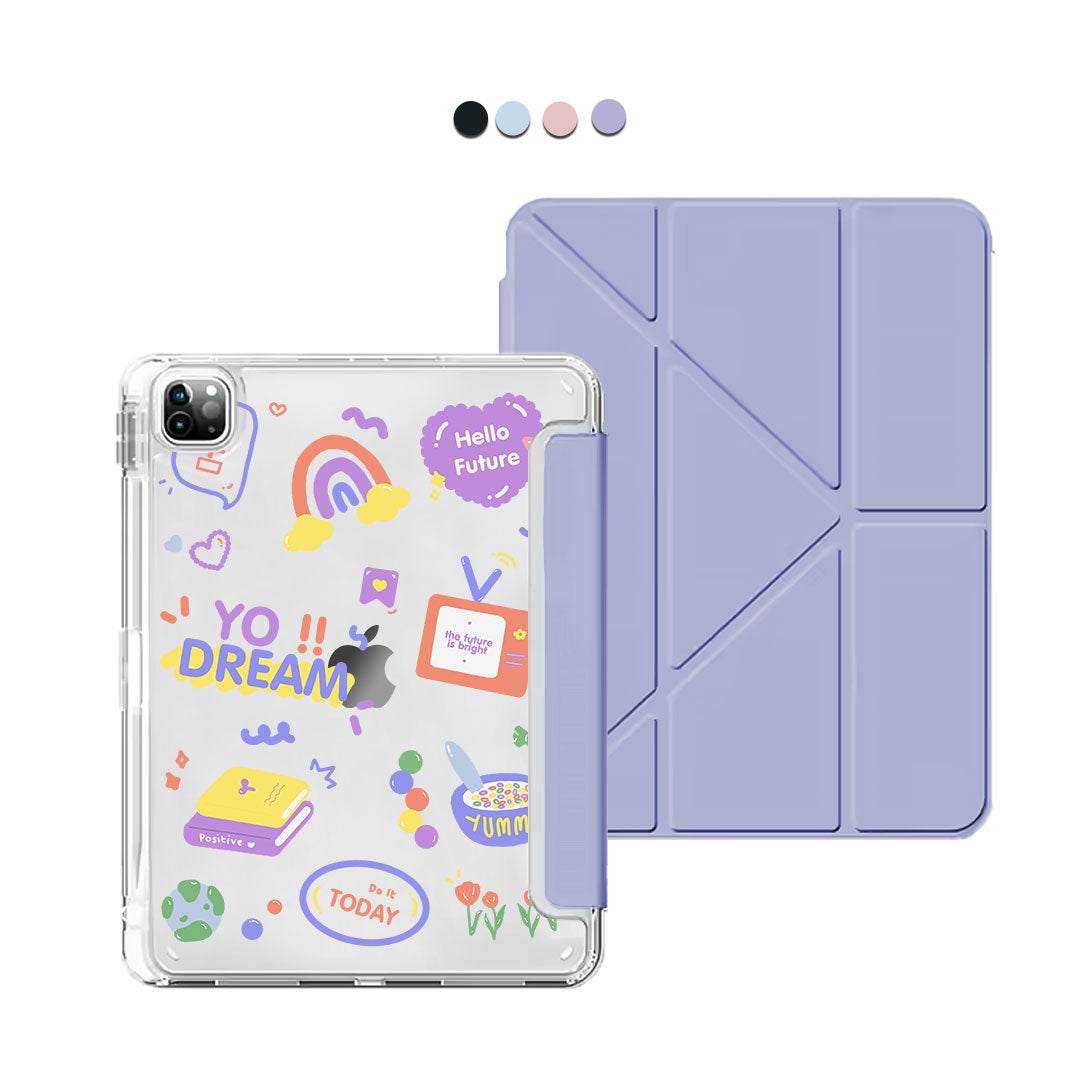 iPad / Android Tab Y-Fold Flip Cover - Hello Future