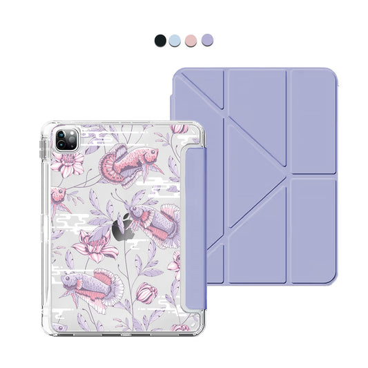 iPad / Android Tab Y-Fold Flip Cover - Fish and Floral 1.0