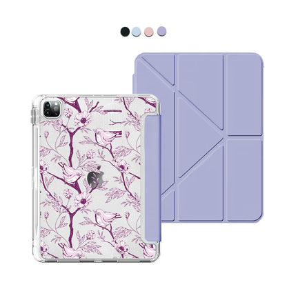 iPad / Android Tab Y-Fold Flip Cover - Lovebird Monochrome 5.0