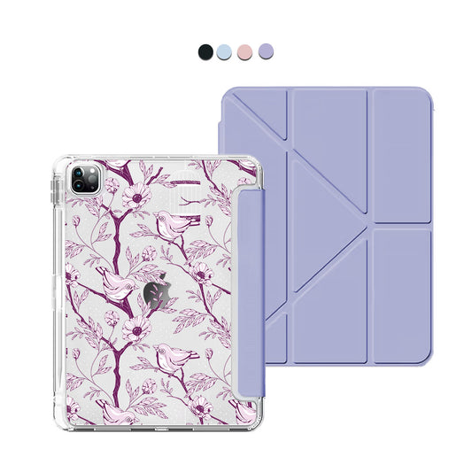 iPad / Android Tab Y-Fold Flip Cover - Lovebird Monochrome 5.0