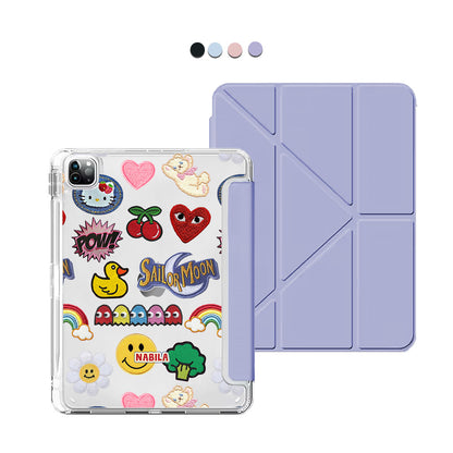 iPad / Android Tab Y-Fold Flip Cover - Cute denim
