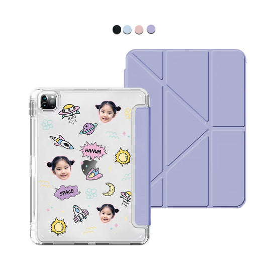 iPad / Android Tab Y-Fold Flip Cover - Face Grid Space
