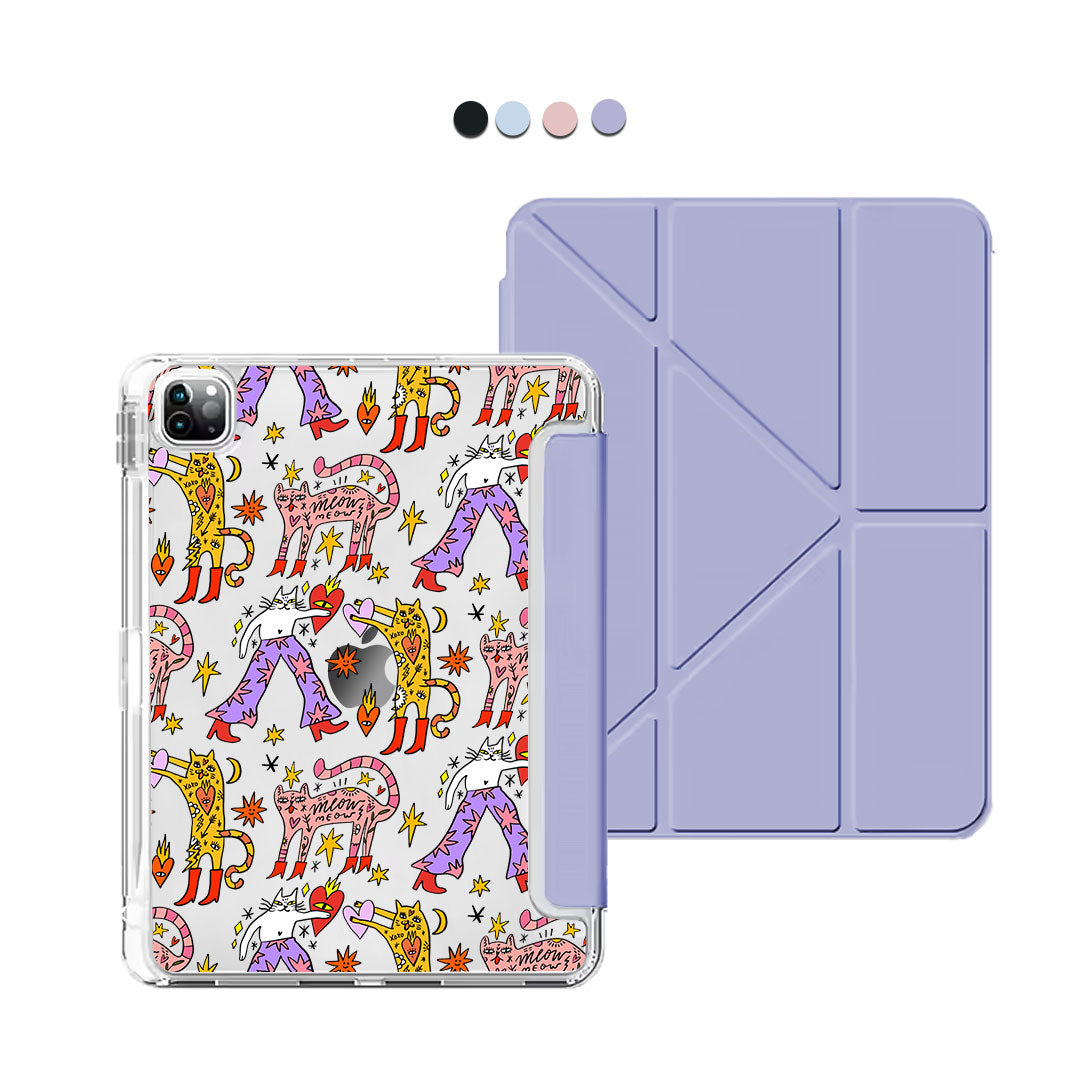 iPad / Android Tab Y-Fold Flip Cover - Meow