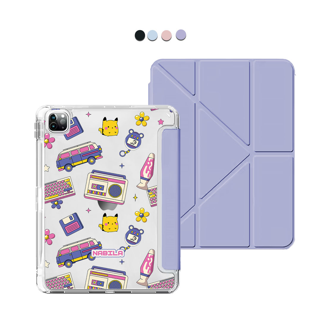 iPad / Android Tab Y-Fold Flip Cover - Retro spiral