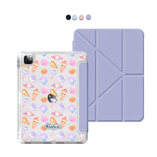 iPad / Android Tab Y-Fold Flip Cover - Sea shells