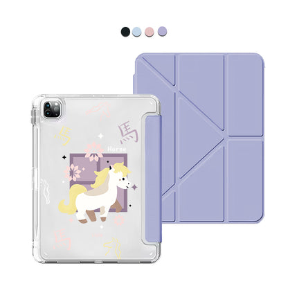 iPad / Android Tab Y-Fold Flip Cover - Horse (Chinese Zodiac / Shio)
