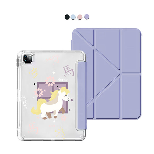 iPad / Android Tab Y-Fold Flip Cover - Horse (Chinese Zodiac / Shio)