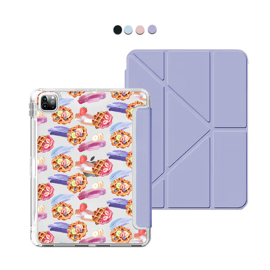 iPad / Android Tab Y-Fold Flip Cover - Waffles