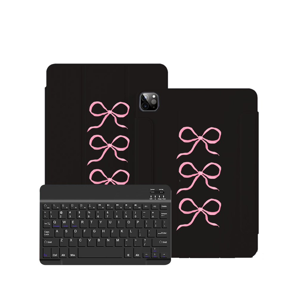 iPad Wireless Keyboard Flipcover - Coquette Triple Bow