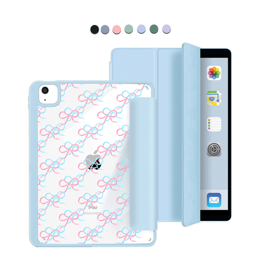 iPad Acrylic Flipcover - Coquette Pink & Blue Bow