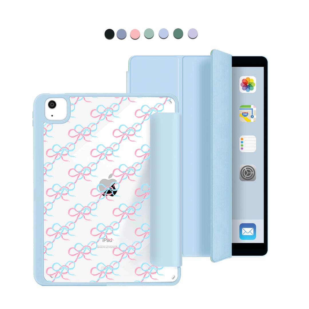 iPad Acrylic Flipcover - Coquette Pink & Blue Bow