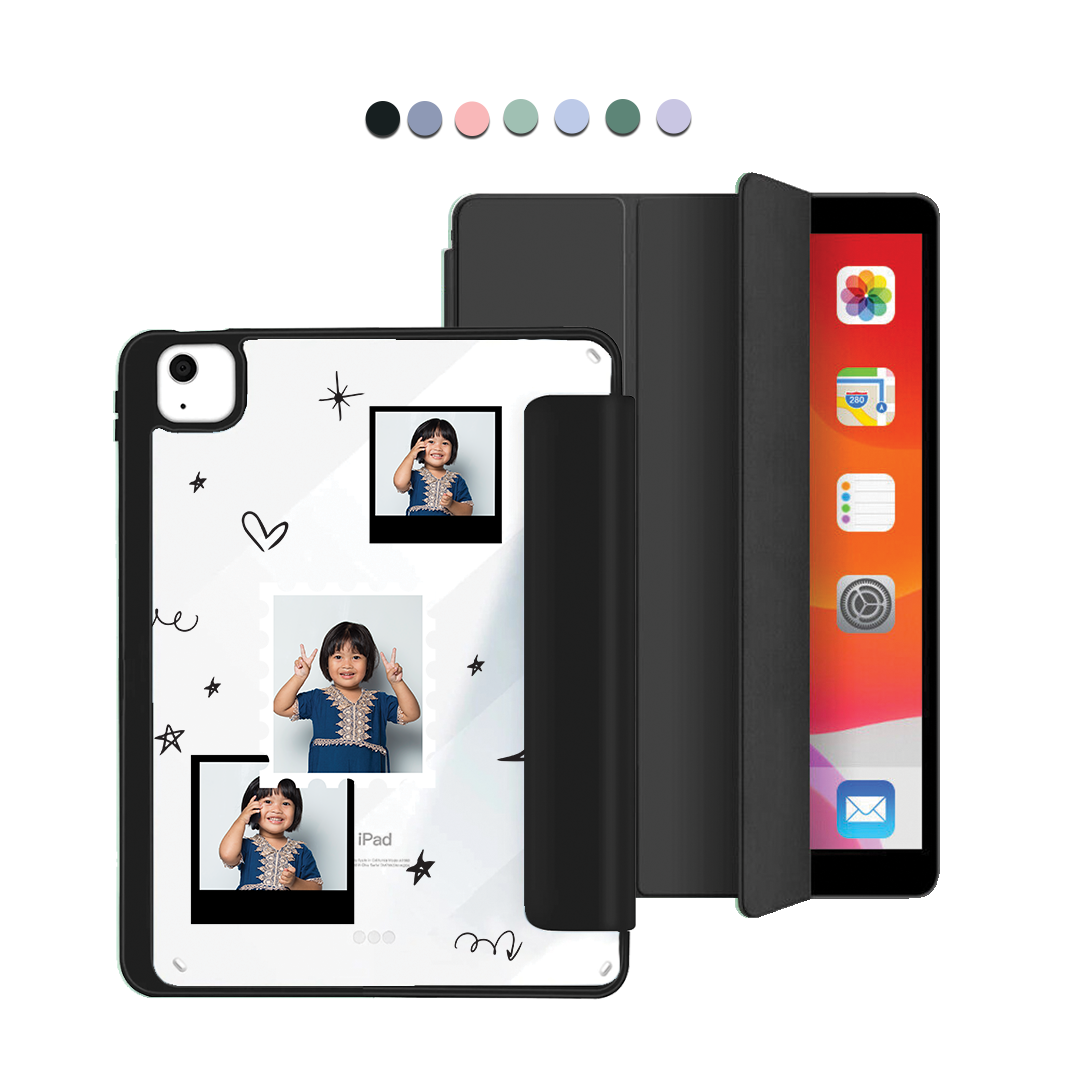 iPad Acrylic Flipcover - Face Grid Black Polaroid