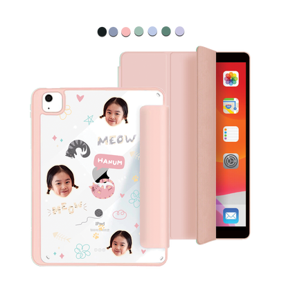 iPad Acrylic Flipcover - Face Grid Kitty