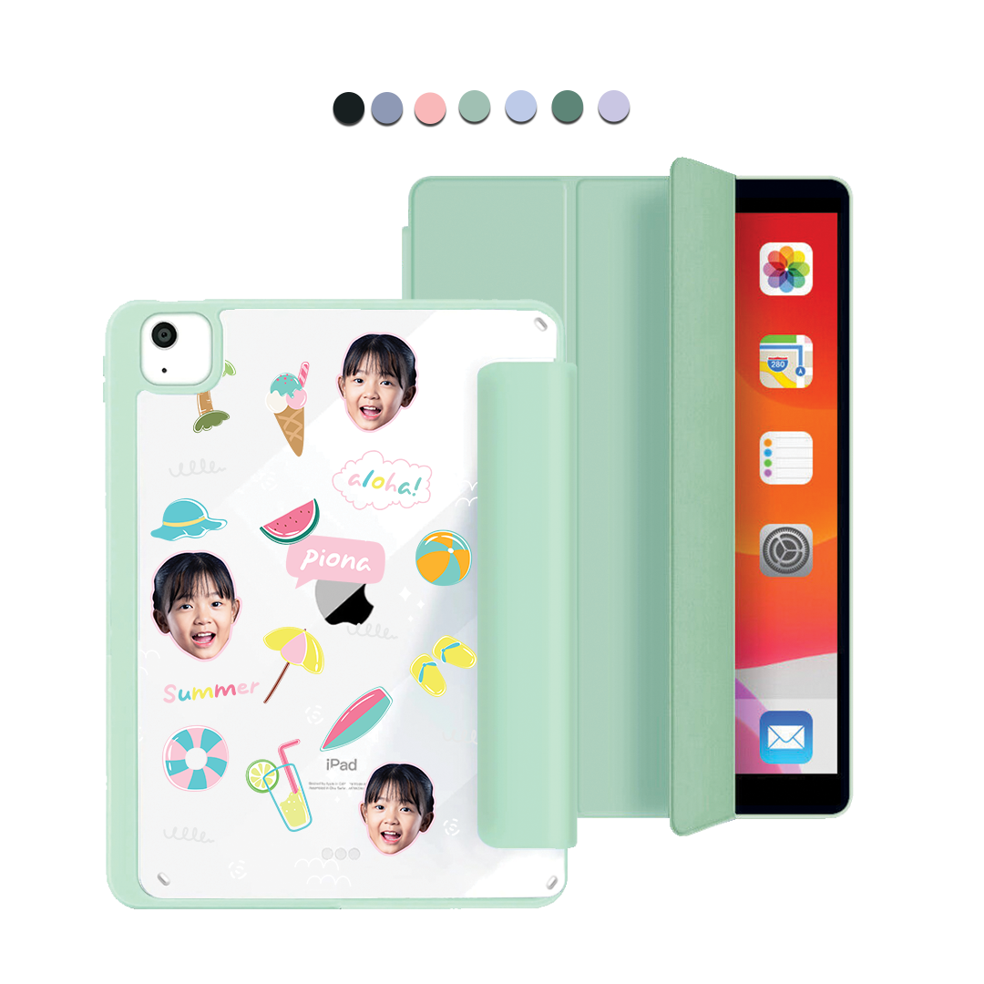 iPad Acrylic Flipcover - Face Grid Summer