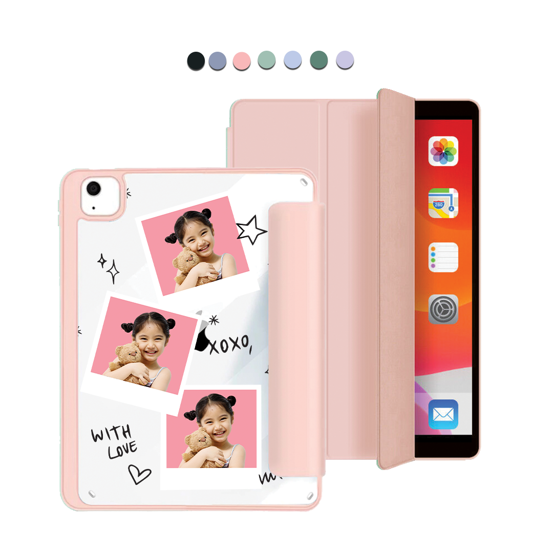 iPad Acrylic Flipcover - Face Grid White Polaroid