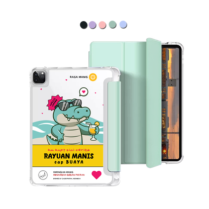 iPad Macaron Flip Cover - Cap Buaya