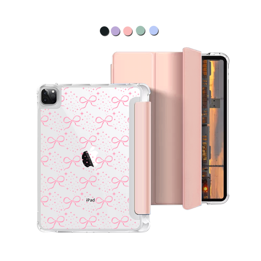 iPad Macaron Flip Cover - Coquette Glittery Bow