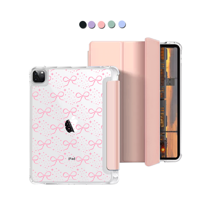 iPad Macaron Flip Cover - Coquette Glittery Bow