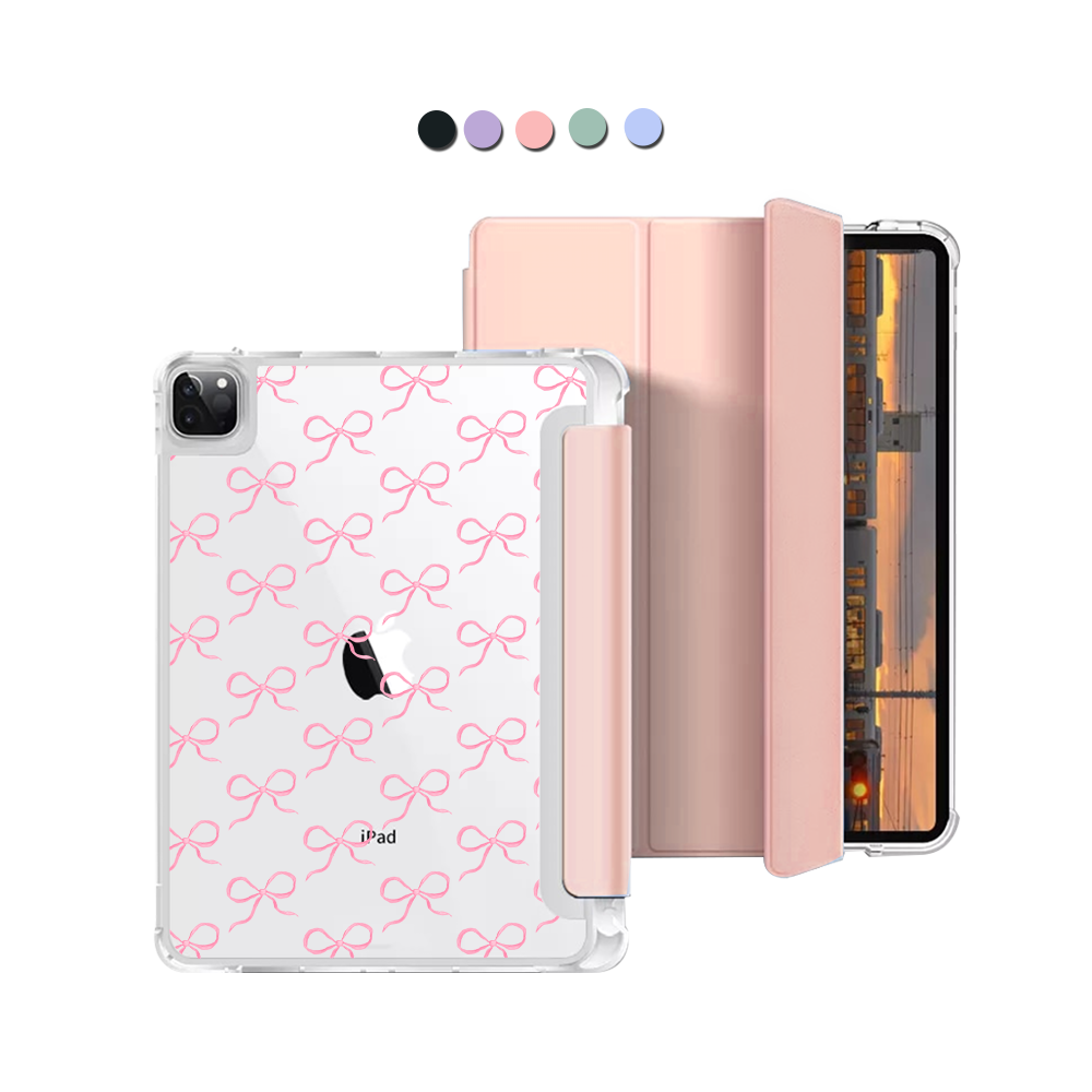 iPad Macaron Flip Cover - Coquette Pink Bow