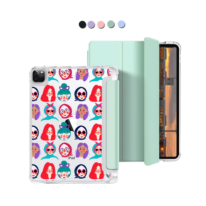 iPad Macaron Flip Cover - Cute Sweety Faces