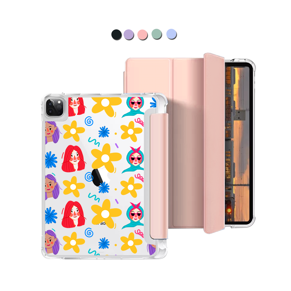 iPad Macaron Flip Cover - Daisy Faces