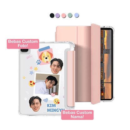 iPad Macaron Flip Cover - Face Grid Polaroid