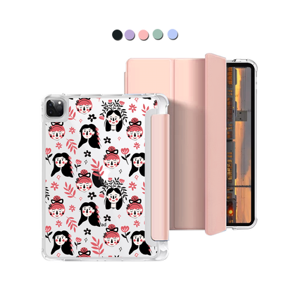 iPad Macaron Flip Cover - Flowery Faces