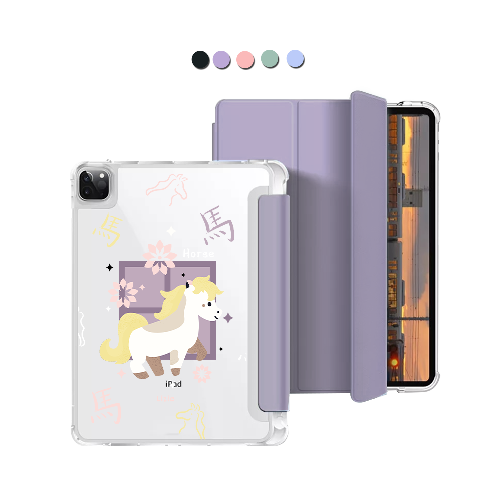 iPad Macaron Flip Cover - Horse (Chinese Zodiac / Shio)