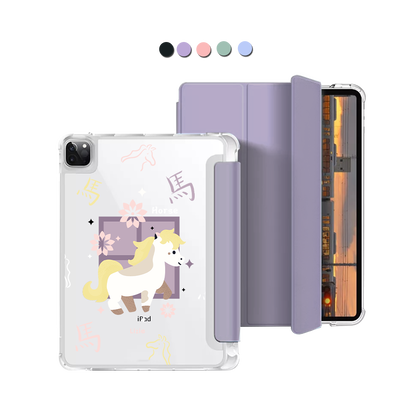 iPad Macaron Flip Cover - Horse (Chinese Zodiac / Shio)