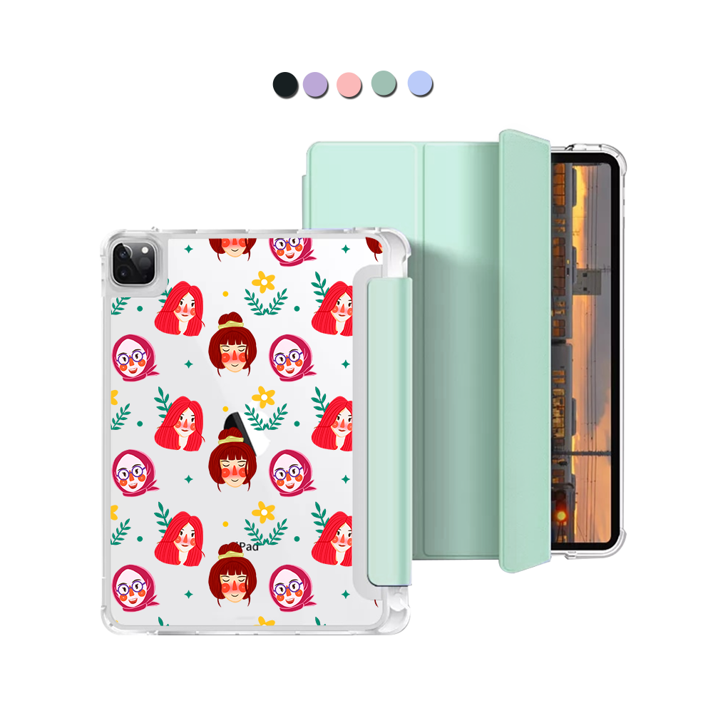 iPad Macaron Flip Cover - Lovely Faces