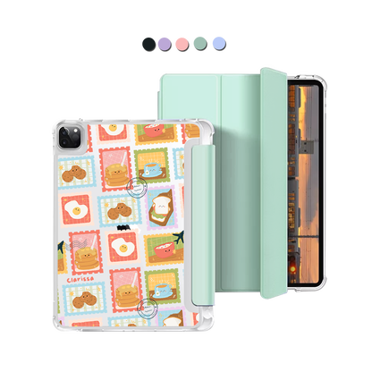 iPad Macaron Flip Cover - Breakfast Stamps