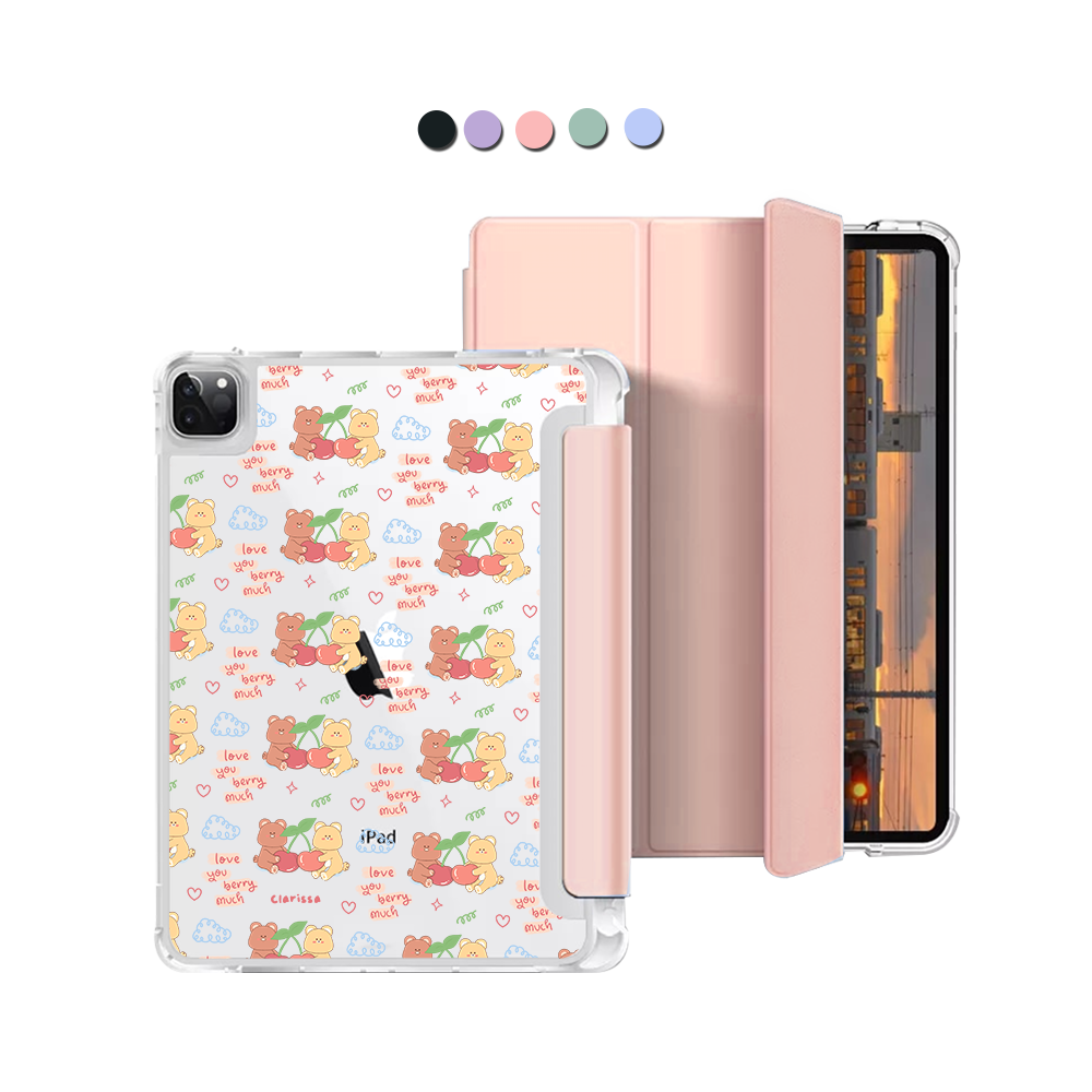 iPad Macaron Flip Cover - Cherry Bear