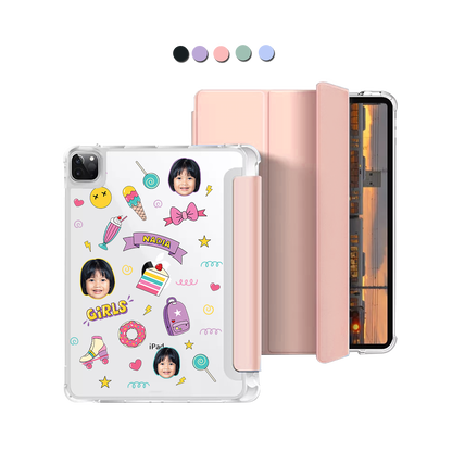 iPad Macaron Flip Cover - Face Grid Comic