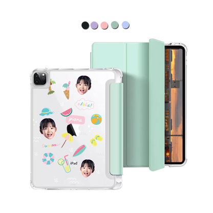 iPad Macaron Flip Cover - Face Grid Summer