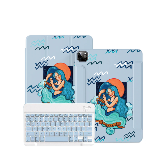 iPad / Android Tab Wireless Keyboard Flipcover - Aquarius