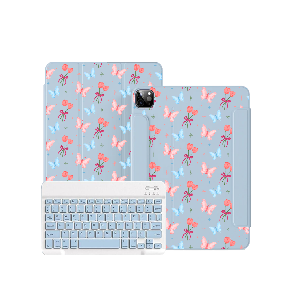 iPad / Android Tab Wireless Keyboard Flipcover - Coquette Butterfly