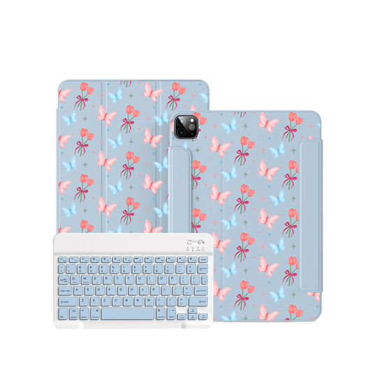 iPad / Android Tab Wireless Keyboard Flipcover - Coquette Butterfly