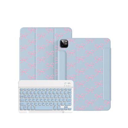 iPad / Android Tab Wireless Keyboard Flipcover - Coquette Pink Bow