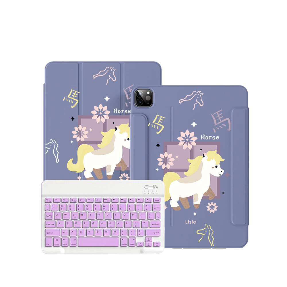 iPad / Android Tab Wireless Keyboard Flipcover - Horse (Chinese Zodiac / Shio)