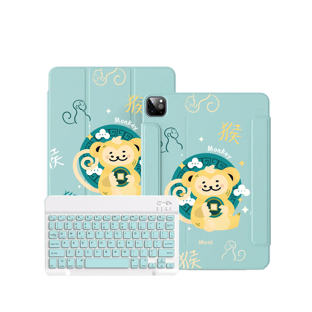 iPad / Android Tab Wireless Keyboard Flipcover - Monkey (Chinese Zodiac / Shio)