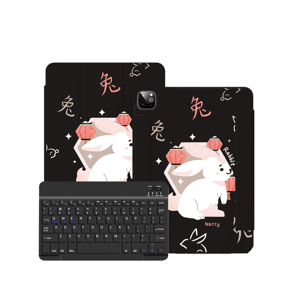 iPad / Android Tab Wireless Keyboard Flipcover - Rabbit (Chinese Zodiac / Shio)